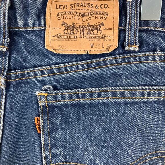 Vintage 80s Levi’s Orange Tab 505 Dark‎ Wash Denim Jeans - Picture 4 of 6